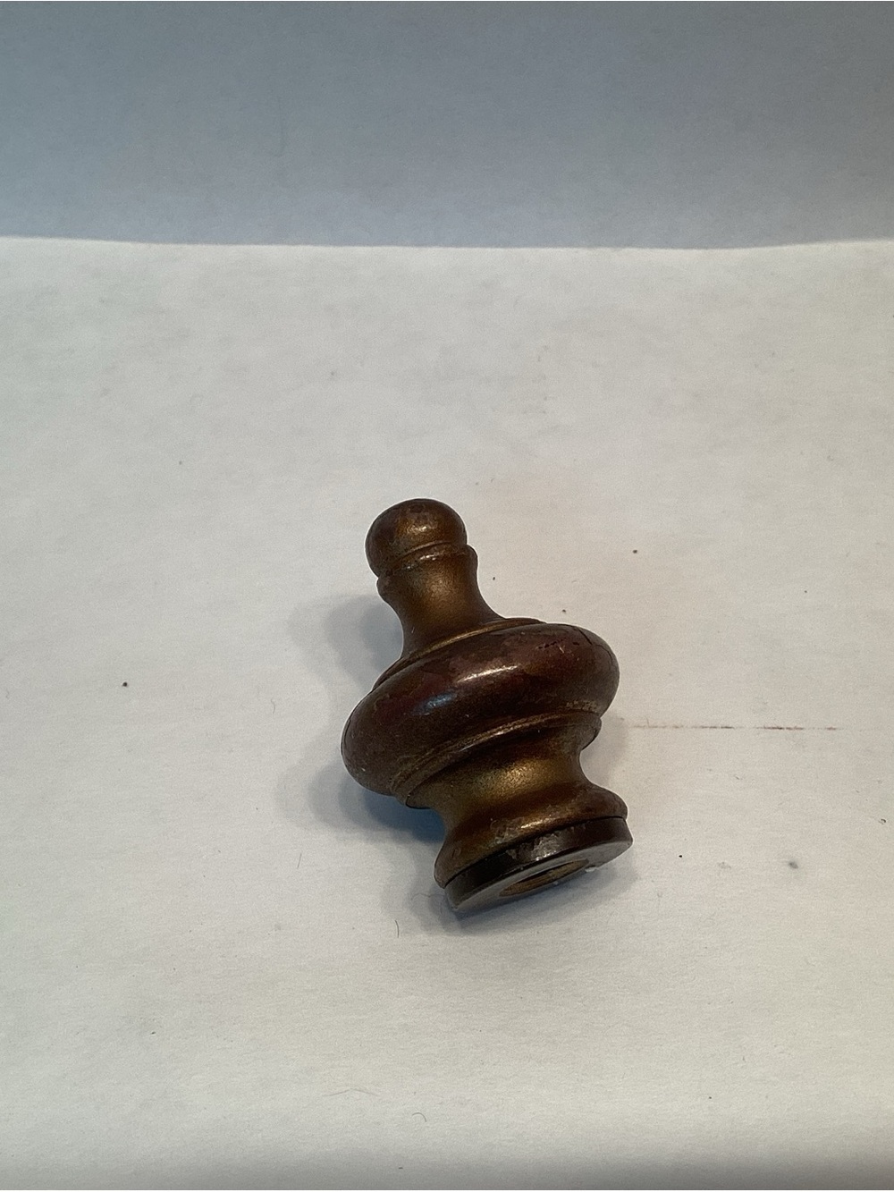 Vintage Brass Lamp Finial With Patina 1 1/4” Shade Topper Screw On